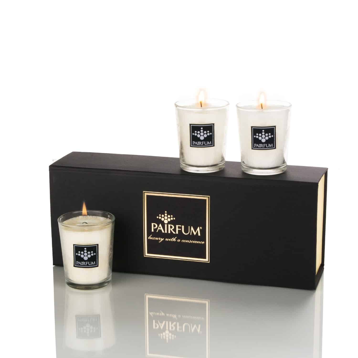Pairfum Home Fragrance Giftbox 3 Votive Candles Lit
