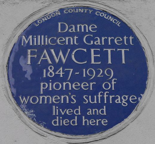 Millicent Garrett Fawcett Gower Street Blue Plaque Millicent Garrett Fawcett 2 Gower Street Blue Plaque
