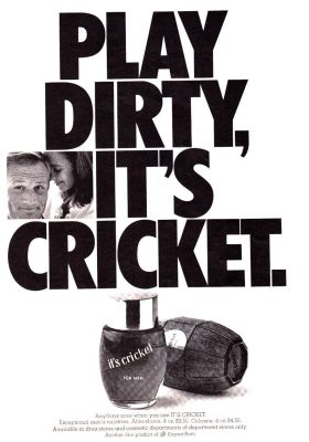 Play Dirty Its Cricket 1966 Aftershave