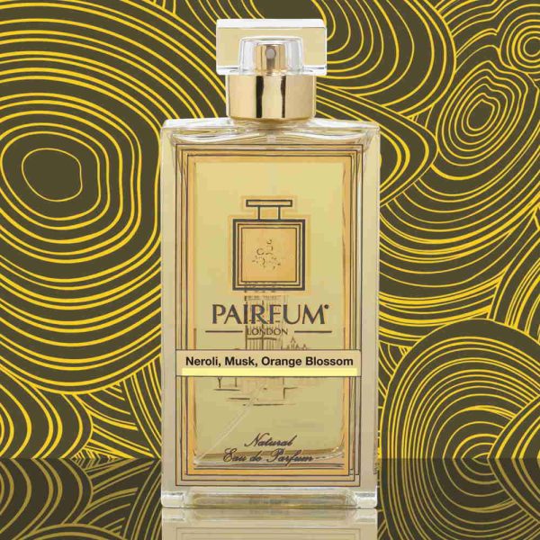 Eau De Parfum Bottle Neroli Musk Orange Blossom Gold Liquid Eau De Parfum Bottle Neroli Musk Orange Blossom Gold Liquid