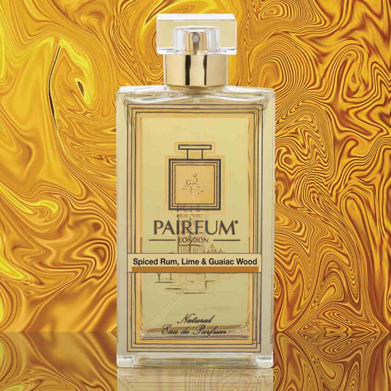 Eau De Parfum Bottle Spiced Rum Lime Guaiac Wood Gold Liquid Eau De Parfum Bottle Spiced Rum Lime Guaiac Wood Gold Liquid