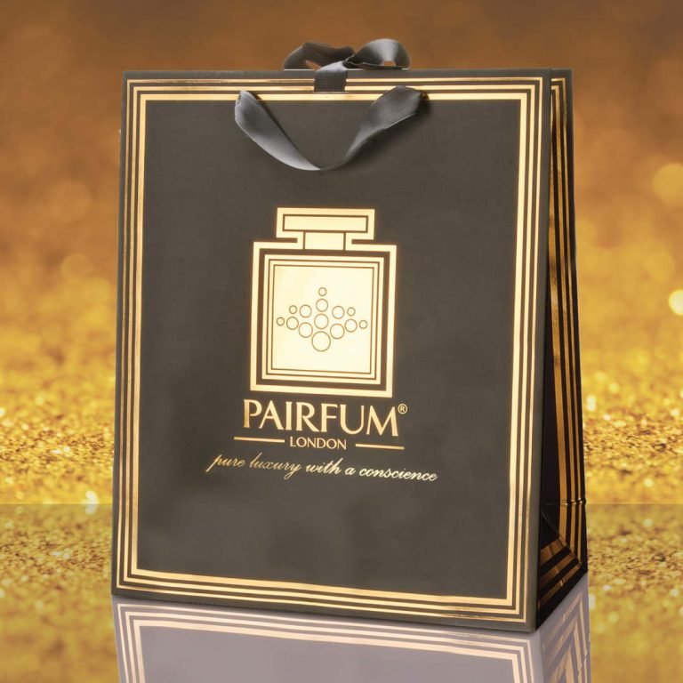 Pairfum Gold Black Luxury Carrier Bag Gift Large Grain Pairfum Gold Black Luxury Carrier Bag Gift Large Grain