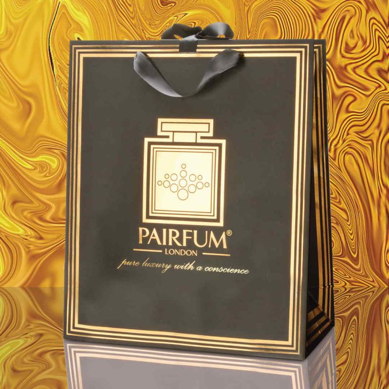 Pairfum Gold Black Luxury Carrier Bag Gift Large Liquid Pairfum Gold Black Luxury Carrier Bag Gift Large Liquid