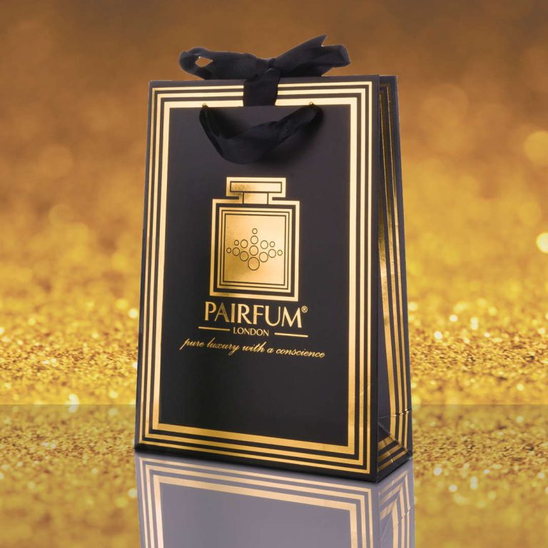 Pairfum Gold Black Luxury Carrier Bag Gift Small Grain Pairfum Gold Black Luxury Carrier Bag Gift Small Grain