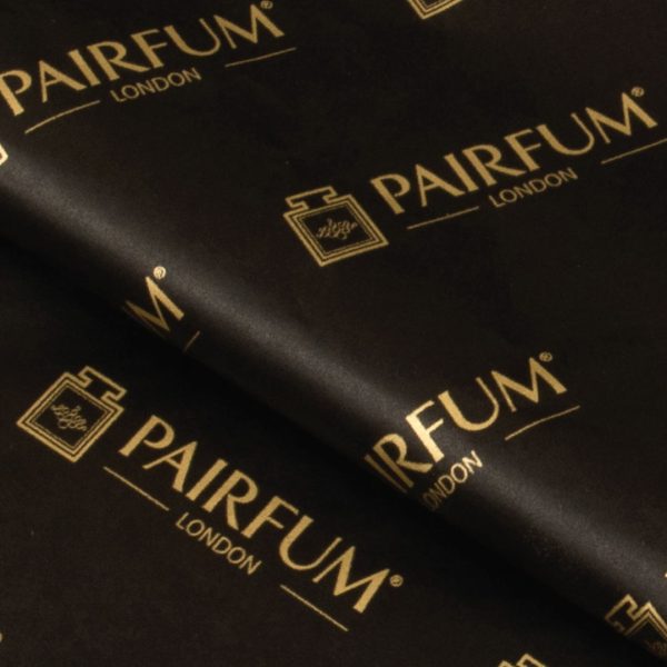 Pairfum London Black Gold Tissue Paper Gift Wrap Detail Pairfum London Black Gold Tissue Paper Gift Wrap Detail