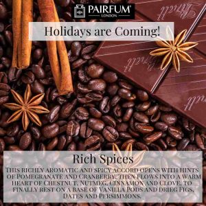 Holidays Coming Pairfum Fragrance Rich Spices Cocoa Cinnamon Anise