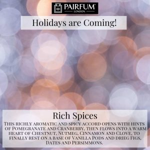 Holidays Coming Pairfum Fragrance Rich Spices Lights