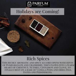 Holidays Coming Pairfum Fragrance Rich Spices Wood
