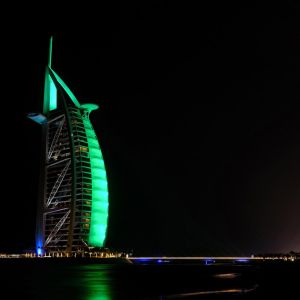 St Patricks Day Green Burj Al Arab Hotel Dubai